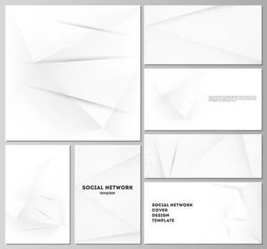 Vector layouts of social network mockups for cover design, website design Stock Illustration