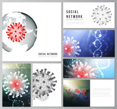 Vector layouts of social network mockups for cover design, website design Illustrazione stock