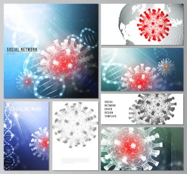 Vector layouts of social network mockups for cover design, website design Illustrazione stock