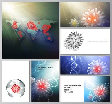 Vector layouts of social network mockups for cover design, website design Illustrazione stock