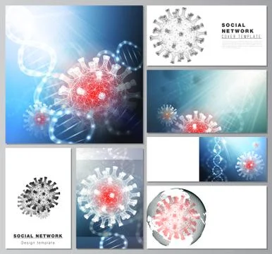 Vector layouts of social network mockups for cover design, website design Stock Illustration