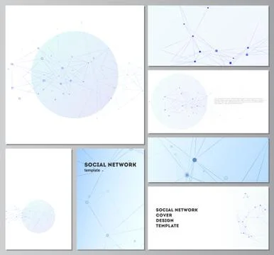 Vector layouts of social network mockups in popular formats for cover design Illustrazione stock