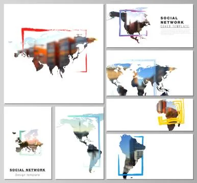 Vector layouts of social network mockups for cover design, website design Illustrazione stock
