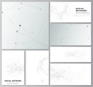 Vector layouts of social network mockups for cover design, website design Illustrazione stock