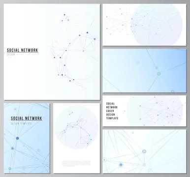 Vector layouts of social network mockups in popular formats for cover design Stock Illustration