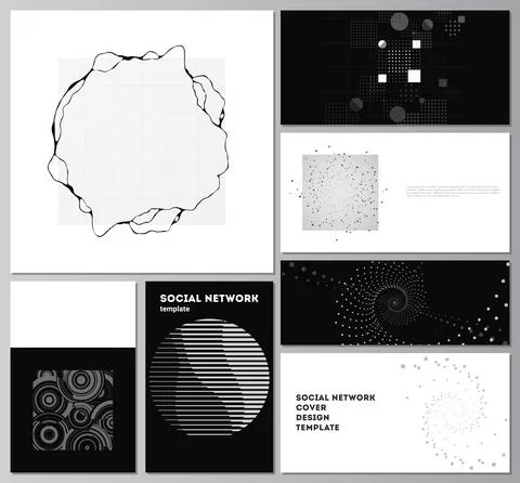 Vector layouts of social network mockups for cover design, website design Illustrazione stock