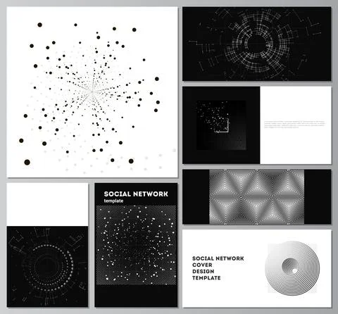 Vector layouts of social network mockups for cover design, website design Illustrazione stock