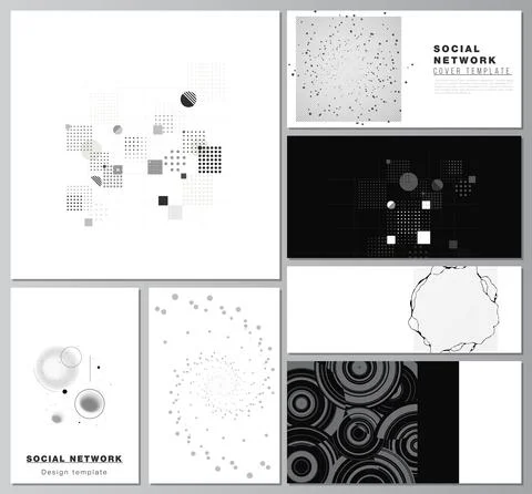 Vector layouts of social network mockups for cover design, website design Illustrazione stock