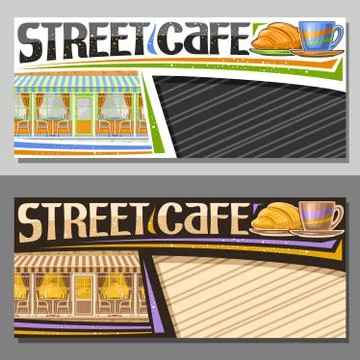 Vector layouts for Street Cafe 스톡 일러스트