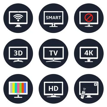 Vector lcd tv icons Stock Illustration