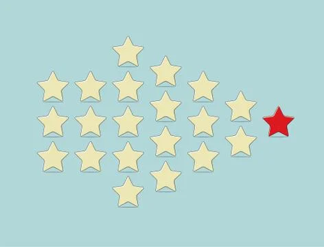 Vector leadership concept with red and yellow stars Stock Illustration