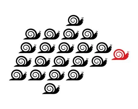 Vector leadership concept with snails Stock Illustration