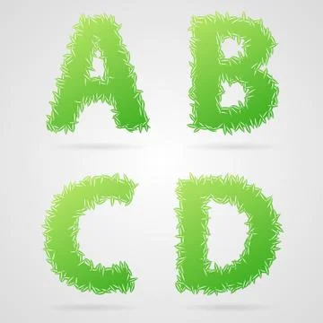 Vector leaf alphabet Stock Illustration