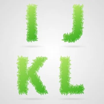 Vector leaf alphabet Stock Illustration