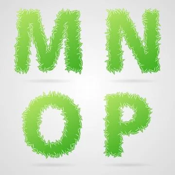 Vector leaf alphabet Stock Illustration