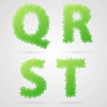 Vector leaf alphabet Stock Illustration