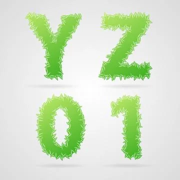 Vector leaf alphabet Stock Illustration