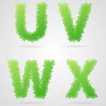 Vector leaf alphabet Stock Illustration