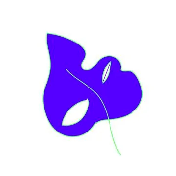 The vector leaf of the blue monstera hand drawn. Tropical and botanical Stock Illustration