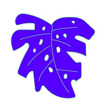 The vector leaf of the blue monstera hand drawn. Tropical and botanical Stock Illustration