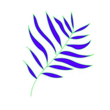 The vector leaf of the blue palm hand drawn. Tropical and botanical Stock Illustration