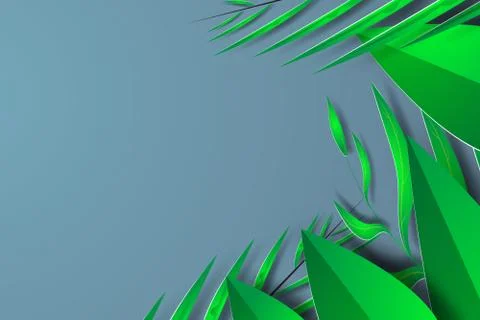 Vector leaf green card design.Rain forest branch leaves foliage frame. 스톡 일러스트