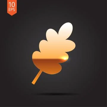 Vector leaf icon. Epsgold0 Stock Illustration