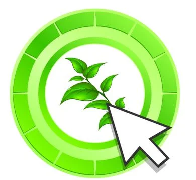 Vector leaf icon green button Stock Illustration