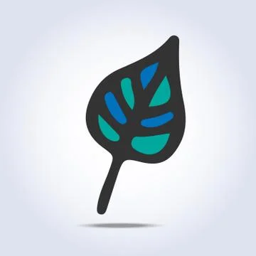 Vector leaf icon hand drawn Stock Illustration
