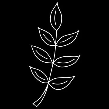 Vector Leaf Illustration Isolated on Black Background. Stock Illustration