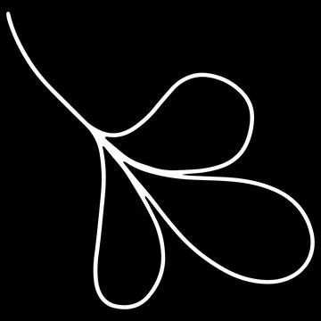 Vector Leaf Illustration Isolated on Black Background. Illustration