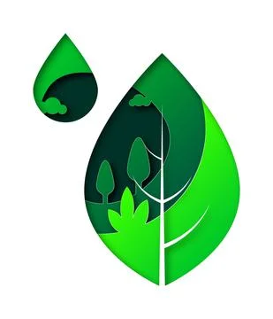 Vector leaf in paper art style Stock Illustration