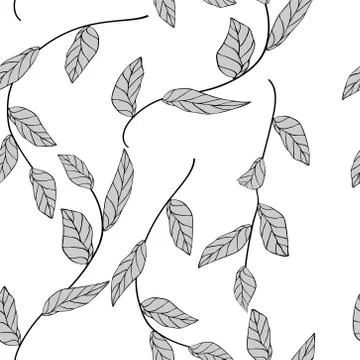 Vector Leaf Seamless Pattern. Abstract leaves texture. 스톡 일러스트