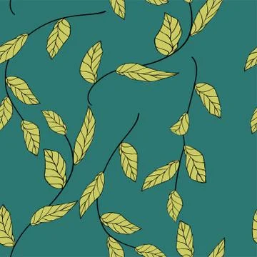 Vector Leaf Seamless Pattern. Abstract leaves texture. イラスト素材