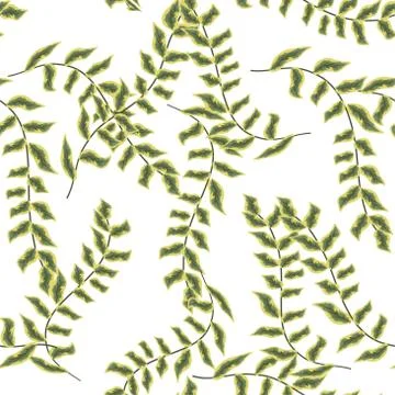 Vector Leaf Seamless Pattern. Abstract leaves texture. Illustrazione stock