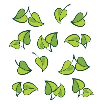 Vector leafs, isolated Stock Illustration