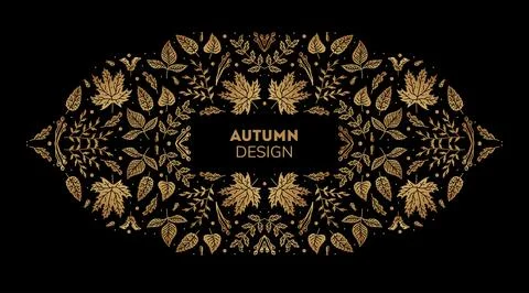 Vector leaves cover template. Luxury style banner with space for text. 스톡 일러스트