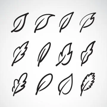 Vector leaves icon set on white background.Collection of leaf logo design. Ea 스톡 일러스트