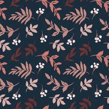 Vector leaves seamless pattern. Floral ornament. Leaf background. Stock Illustration
