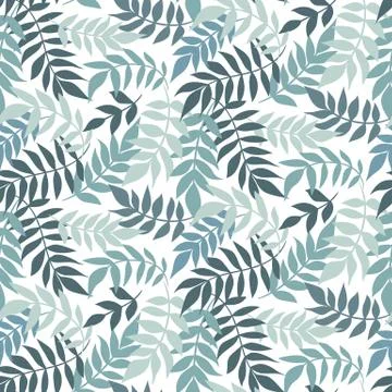 Vector leaves seamless pattern. Floral ornament. Leaf background. 스톡 일러스트