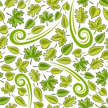 Vector Leaves Seamless Pattern Stock Illustration