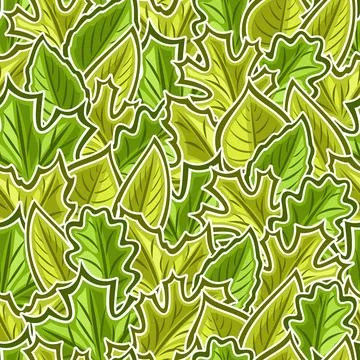 Vector Leaves Seamless Pattern Illustrazione stock