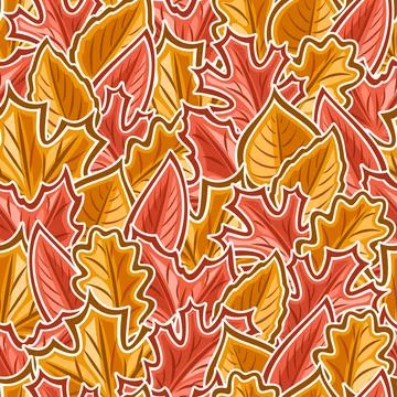 Vector Leaves Seamless Pattern 스톡 일러스트