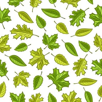 Vector Leaves Seamless Pattern Illustrazione stock