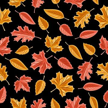 Vector Leaves Seamless Pattern Illustrazione stock