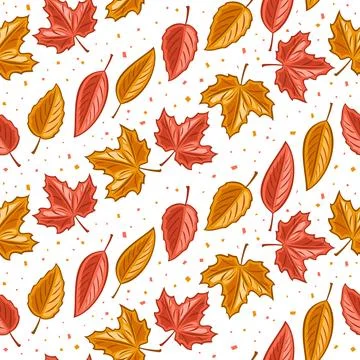 Vector Leaves Seamless Pattern Stock Illustration