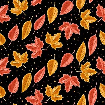 Vector Leaves Seamless Pattern Illustrazione stock