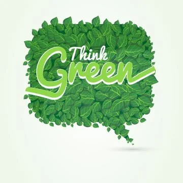 Vector leaves speech bubble Stock Illustration