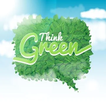 Vector leaves speech bubble Stock Illustration