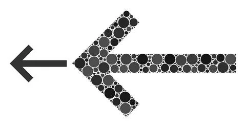 Vector Left Arrow Composition of Small Circles Ilustración de archivo